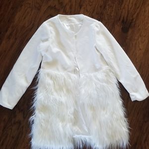 Chicwish white coat with faux fur